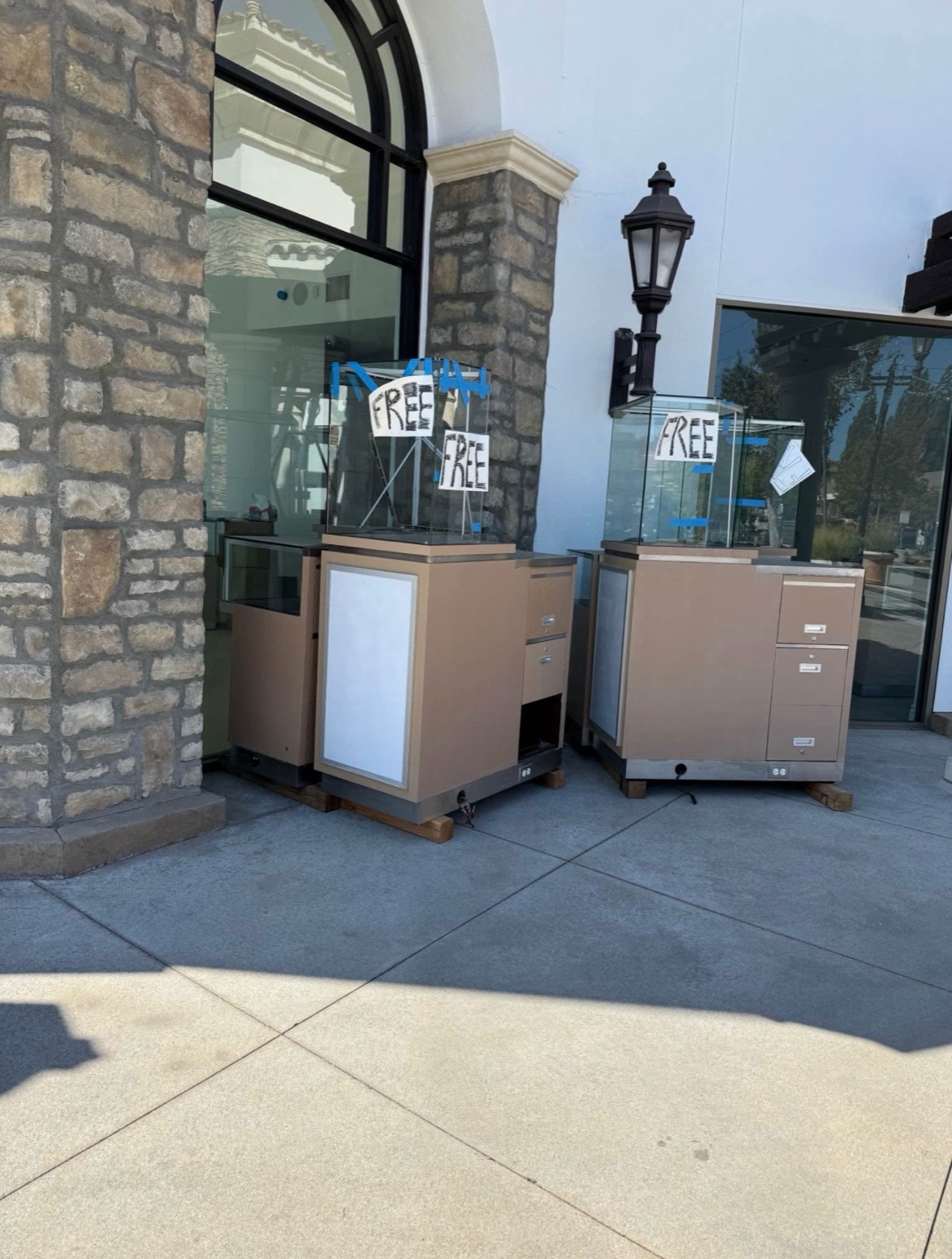 Free display cabinets curbside before pickup